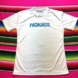 HOKA ONE ONE T-Shirt Women's White Short Sleeve Graphic Print Running Athleisure